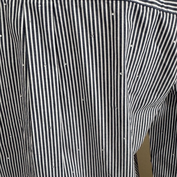 J Crew Women's Striped Button Down w/small rhinestones - Picture 11 of 12